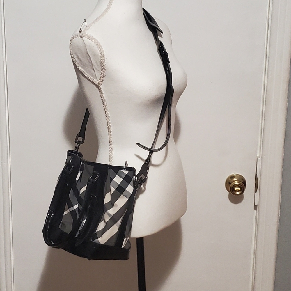 Burberry Black And White Large Shoulderbag Handbag - Picture 3 of 12